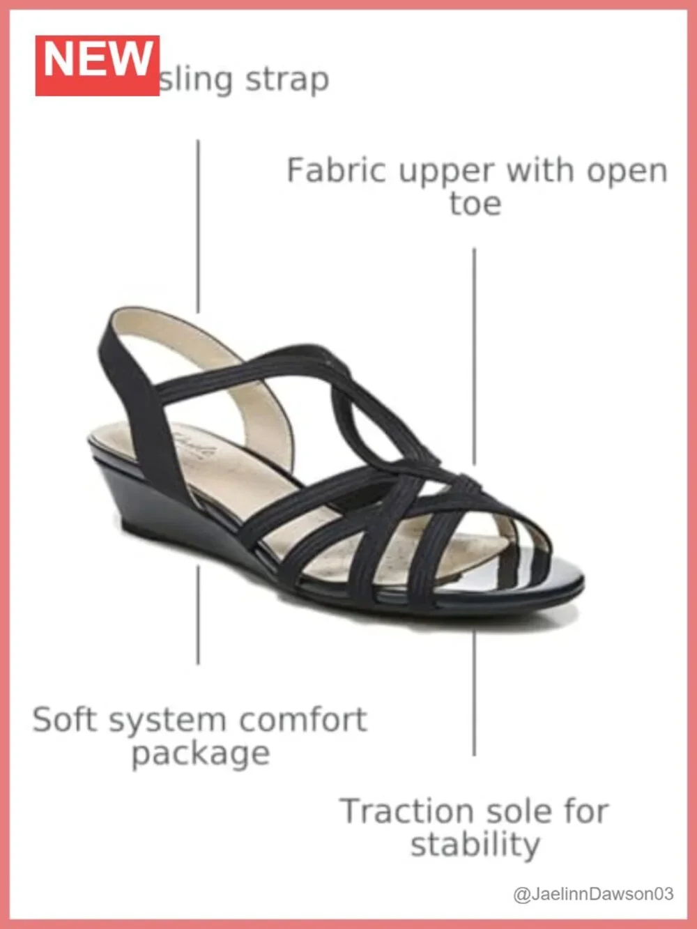 Wedge Sandals with Rhinestone Embellishment and Padded Insole